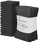 ZUPERIA Premium Bar Mop 16 Pack (12 x 12) - 100% Cotton Cleaning Towels Made with Ribbed Design f...