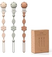 Pacifier Clips for Baby Silicone Pacifier Holder Clips for Boys Girls One Piece Baby Binky Clips ...