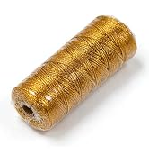 100M/328 Feet Gold String Twine for Crafts Decorative Metallic Bakers String Bakers Twine Glitter...
