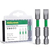 SL10 Flat Head Screwdriver Bits, 10mm Heavy-Duty Slotted Bits, Magnetic S2 Steel, 2-Inch Impact R...