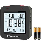 ComfyTune Small Digital Atomic Alarm Clock for Bedroom | 3.15Inch, Portable Travel Clock, DST, Du...