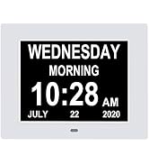 ybest 7 Inch Extra Large Non-Abbreviated Day Date & Month Digital Day Calendar Clock with Auto-Di...