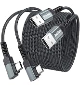 USB to USB C Cable 10ft Right Angle, 3A Fast Charging 90 Degree Long Type C 2.0 Data Transfer Cor...