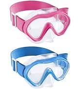Aegend 2 Pack Kids Swim Goggles with Nose Cover for Kids 3-15, Knitted Fabric Strap, Anti-Fog 180...