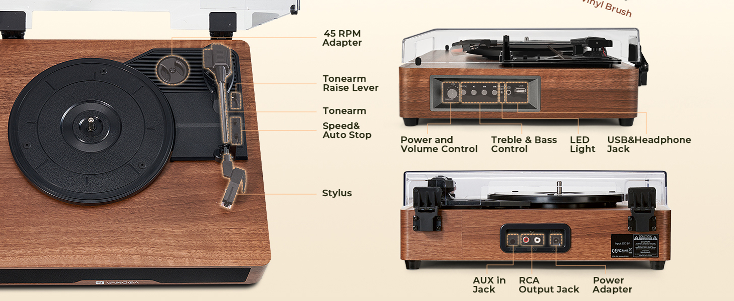 Vinyl record player details