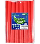 Lives on Green Solid Red Paper Straws