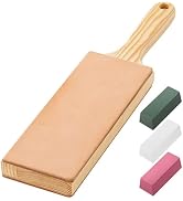 Angerstone Oversize Double Sided Leather Strop Kit(3" Knife Stropping Leather)with Ergonomic Hand...