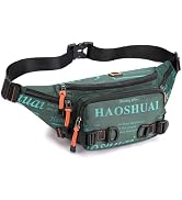 Fanny Pack for Men Women Waist Bag with Headphone Jack Utility Hip Belt Pouch Crossbody Bags Bumb...