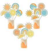 G1ngtar 30Pcs Here Comes The Son Party Centerpiece for Table Toppers Retro Hippie Bohemian Photo ...