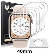 UniqueMe 6 Pack for Apple Watch Screen Protector 40mm, Apple Watch SE Series 6/5/4 Screen Protect...