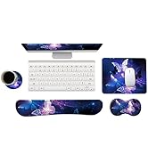 ArtSo Keyboard Wrist Rest and Mouse Pad with Wrist Support Set Ergonomic Coaster, Memory Foam Mou...