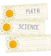 FYSUIMU 25Pcs Boho Sun Desk Name Tags for Classroom Teacher Nameplates Student Name Labels for Pr...