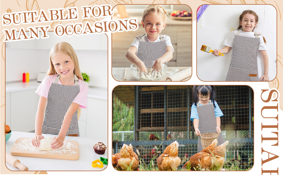Kids Cooking Aprons with 2 Pockets