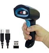 Wireless Bluetooth Barcode Scanner Automatic QR 2D Code Scanner Wireless for POS System, 1D PDF41...