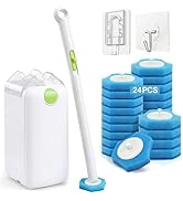 TRENNCHI Disposable Toilet Brush, Toilet Bowl Cleaner with 24 Upgraded Cleaner Refills, Wall Moun...