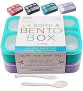 kinsho Bento Lunch Box Kids & Adult: Leakproof Lunch Containers for Boys & Girls with 6 Compartme...