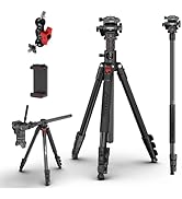 COMAN 72" Overhead Camera Tripod with Fluid Head,Horizontal Tripod for Top-Down Product & Food Ph...