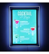 mignonnememe LED Poster Frame 20.5" x 27.3" Clear LED Backlit Frame Wall Mounting Acrylic Light u...