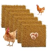 MUYG 6 Pack Chicken Nesting Box Pads,Washable Artificial Grass Rug Chickens Bedding Reusable Layi...