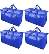 TICONN 4 Pack Extra Large Moving Bags with Zippers & Carrying Handles, Heavy-Duty Storage Tote fo...