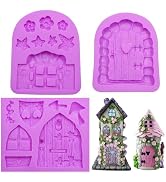 Enchanted Vintage Fairy Door Silicone Molds Gnome Home Door Fondant Molds Decorative Molds for Ca...