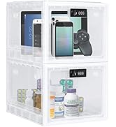 Lalifebuss Medicine Lock Box, Medication Lockable Container for Refrigerator Food Safe Locking Bo...