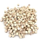 Wood Blocks for Crafts, Unfinished Wood Cubes, 1cm Natural Wooden Blocks, Pack of 300 Wood Square...