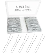 330 Count U Shaped Silver Hair Pins for Buns, YINGFENG 2.4inch Bun Pins Silver Hair Pins for Wome...