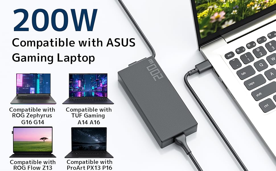 Compatible with Asus 200W Gaming laptop charger