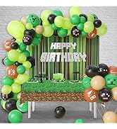 Pixel Miner Birthday Party Balloons Decoration Supplies, 120 Pcs Balloon Garland Arch Kit with 1 ...