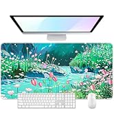 Niniubye Desk Pad, Large Gaming Mouse Pad, 32" x 16", Tulip River | XXXL Extended Waterproof Desk...