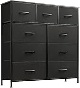WLIVE 9-Drawer Dresser, Fabric Storage Tower for Bedroom, Hallway, Nursery, Closets, Tall Chest O...