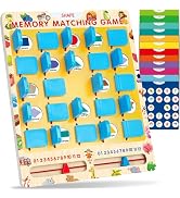 Matching Memory Game for Kids Ages 3-5 4-8, Board Games for 4-6, Car Airplane Camping Travel Toys...