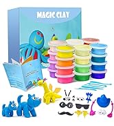 Modeling Clay Kit - 24 Colors Air Dry Ultra Light Magic Clay, Soft & Stretchy DIY Molding Clay wi...