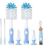 Anivona Baby Bottle Brush Set, Baby Bottle Cleaner,2Pcs Bottle Brush with Stand, 2 Hidden Nipple ...