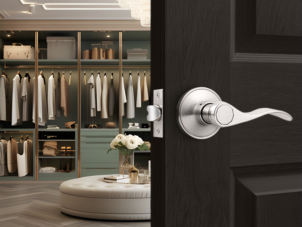 nickel passage door handle for closet