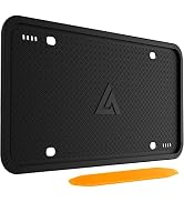 Aujen Silicone License Plate Frames, 1 Pack Car License Plate Cover, Universal US Car Black Licen...