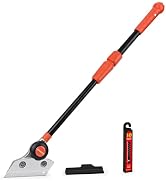 EHDIS Retractable Razor Blade Scraper Long Handle Heavy Duty Floor Scraper with Rotatable Head an...