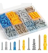 VGBUY Drywall Anchors and Screws Assortment Kit 286PCS, 143 Plastic & Zinc Dry Wall Anchors and 1...