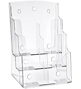 NATGAI Acrylic Brochure Holder 8.5 x 11, 3 Tier Magazine Holder & Brochure Display Stand, Clear L...