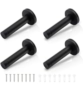 HOME MASTER HARDWARE 4 Pack Black Door Stoppers – 3.5 Inch Heavy Duty 304 Stainless Steel Door St...