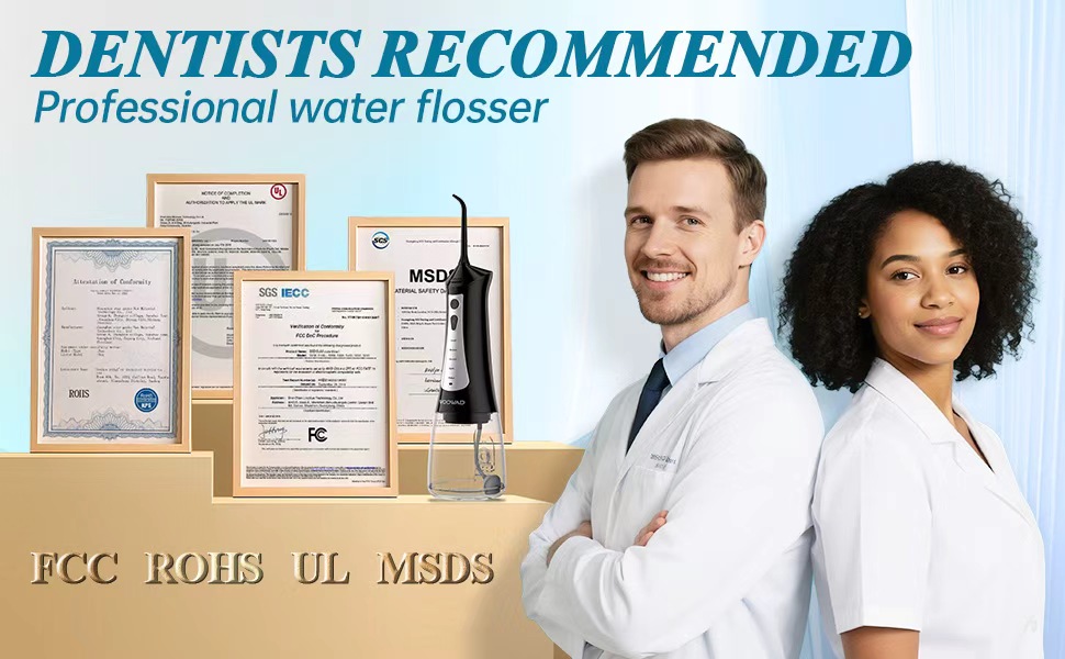 cordless water flosser portable oral irrigator 300ml tank IPX7 waterproof travel dental kit