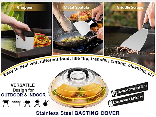 griddle accessories for blackstone black stone flattop kit 18pcs smash burger press grill spatula