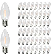 KGC C9 LED Replacement Christmas Lights Bulbs-0.6W Equivalent to 7W, Warm White 2200K, No Glass S...