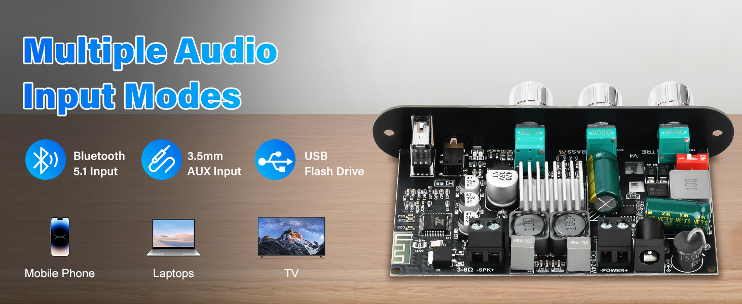 ZK-1001U Bluetooth Amplifier Board,100W Mono Channel Amp Board