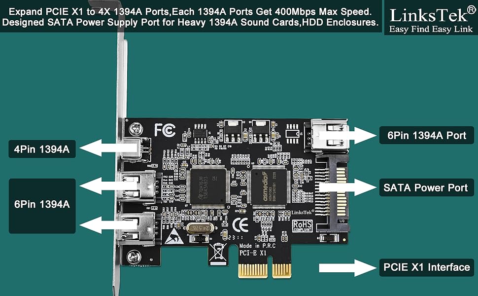 pcie firewire card pcie 1394a card pcie 1394a firewire expansion card