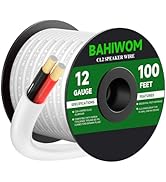 BAHIWOM Fire Safety CL2 Speaker Wire in-Wall & in-Ceiling 12 Gauge Wire 100 FT CCA Cord 2 Conduct...