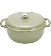 Basics Enameled Cast Iron Dutch Oven Pot With Lid, 4.3-Quart, Round, Dual Handles, Heavy-D...