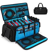 TRENLUVA DJ Cable Bag, Large Capacity Cable Organizer with Laptop Pocket and Adjustable Dividers,...
