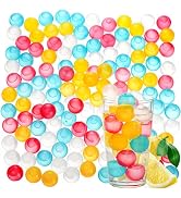 ZOOFOX 200 Pack Reusable Ice Cubes for Drinks, Colored Plastic Ice Cubes, Round Ice Cubes for Coc...